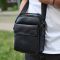 Чоловіча шкіряна сумка, барсетка з натуральної шкіри 24х18х8, сумочка для чоловіків, чорна
