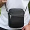 Чоловіча шкіряна барсетка 21х17х7, сумка для міста, компактний месенджер для щоденного використання, чорна