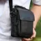 Сумка-барсетка чоловіча через плече 19х24х8, месенджер шкіряний гладкий Tiding Bag TD-55467 чорний колір