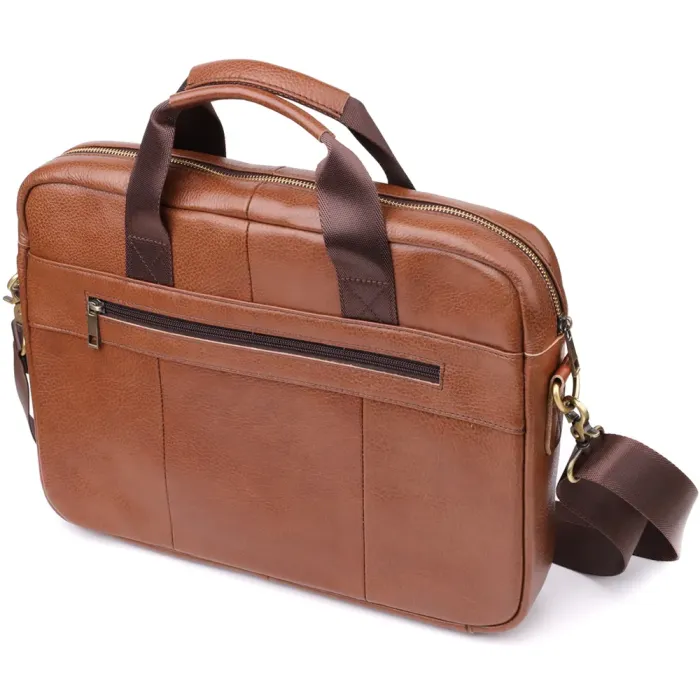 Чоловічий діловий портфель з натуральної шкіри Vintage 23038 Коричневий
