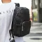 Чоловічий шкіряний рюкзак для поїздок та відпочинку 30х40х16, сумка наплічна Tiding Bag 59331, чорна