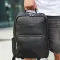 Чоловічий шкіряний рюкзак для поїздок та відпочинку 30х40х16, сумка наплічна Tiding Bag 59331, чорна