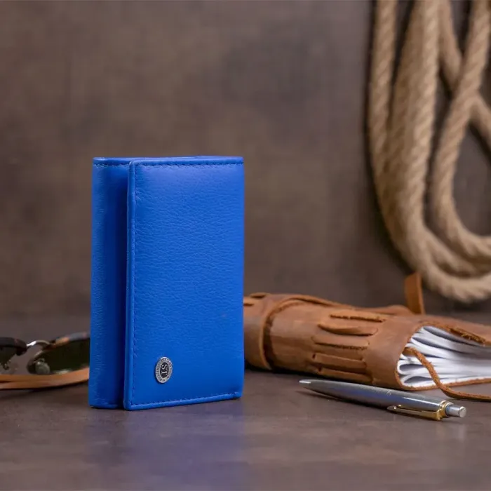 Горизонтальное портмоне из кожи унисекс на магните ST Leather 19338 Синий