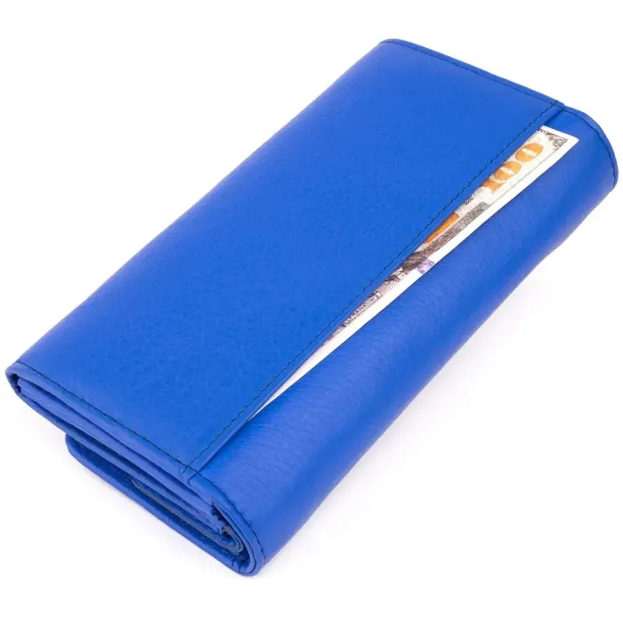 Гаманець шкіряний у дві додавання жіночий ST Leather 19285 Синій