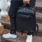 Чоловічий рюкзак шкіряний міський для ноутбука 28х40х14, сумка на спину для студента Tiding Bag , чорна