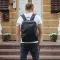 Рюкзак чоловічий шкіряний 28х40х14, міська сумка наплічна для ноутбука та документів, чорний
