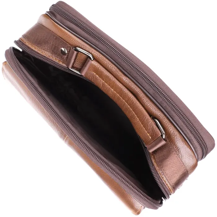 Сумка для чоловіків з ручкою для перенесення в руці з натуральної шкіри Vintage 23028 Коричневый