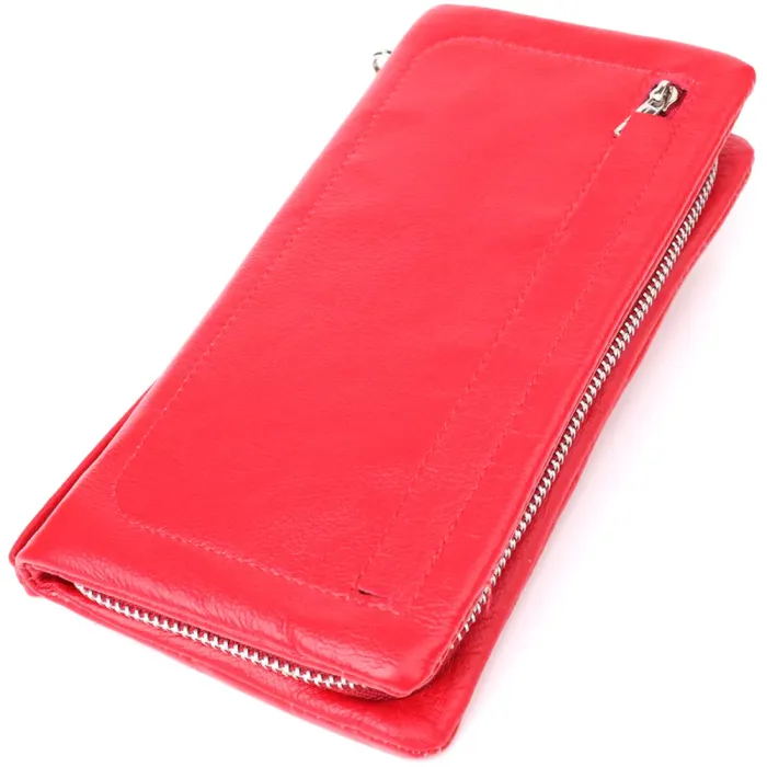 Практичний жіночий гаманець-клатч із відділенням під телефон із натуральної шкіри ST Leather 23100 Червоний