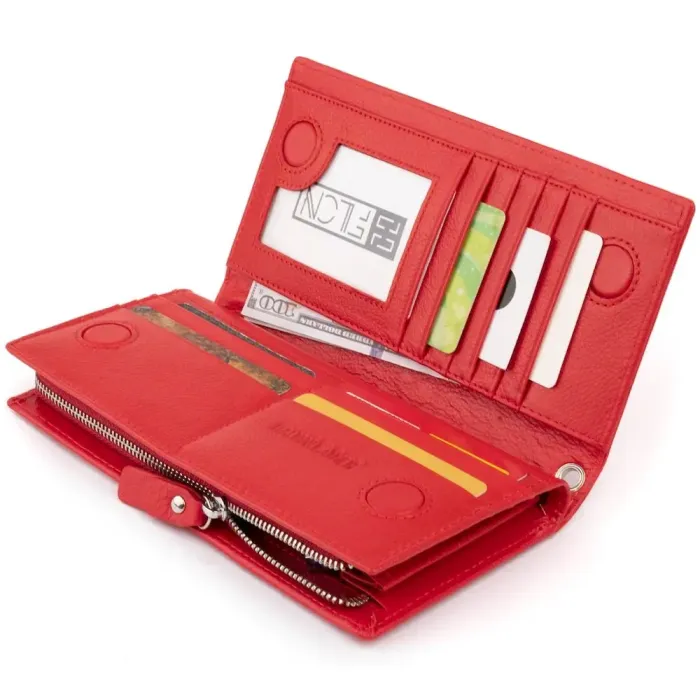 Вертикальний гаманець шкіряний ST Leather 19275 Червоний