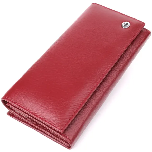 Елегантний гаманець для жінок з монетницею із натуральної шкіри ST Leather 23107 Бордовий