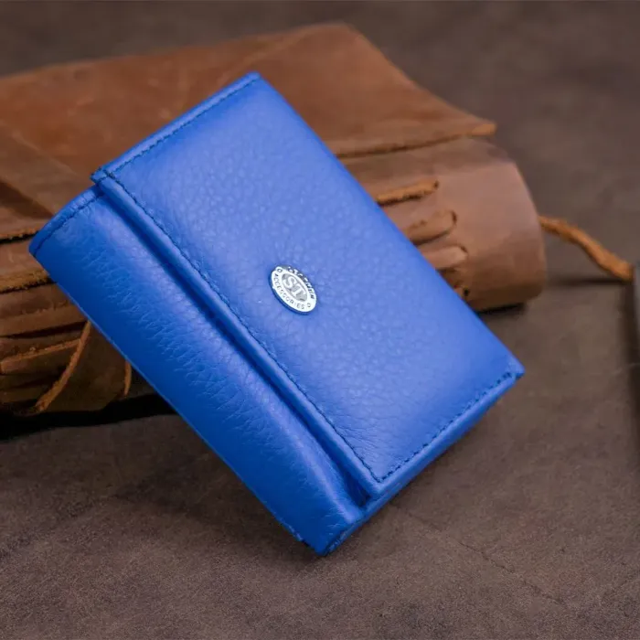 Маленькое портмоне из кожи унисекс ST Leather 19354 Синее