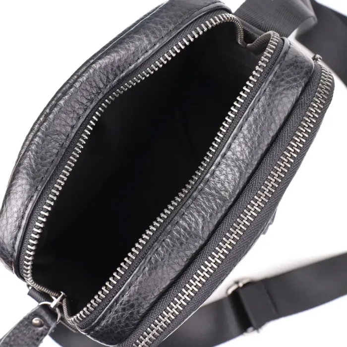 Чоловічі сумки на плече з натуральної шкіри Vintage 23020 Чорний