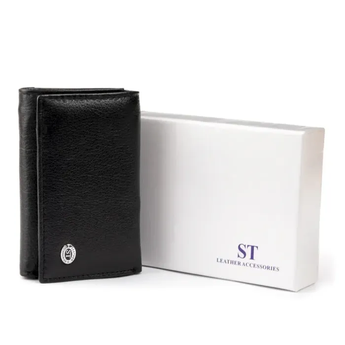 Горизонтальное портмоне из кожи унисекс на магните ST Leather 19331 Черное