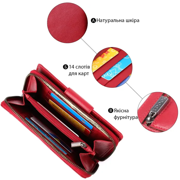 Жіночий вертикальний гаманець з натуральної шкіри Tony Perotti 20879_1 (5084 rosso) Червоний