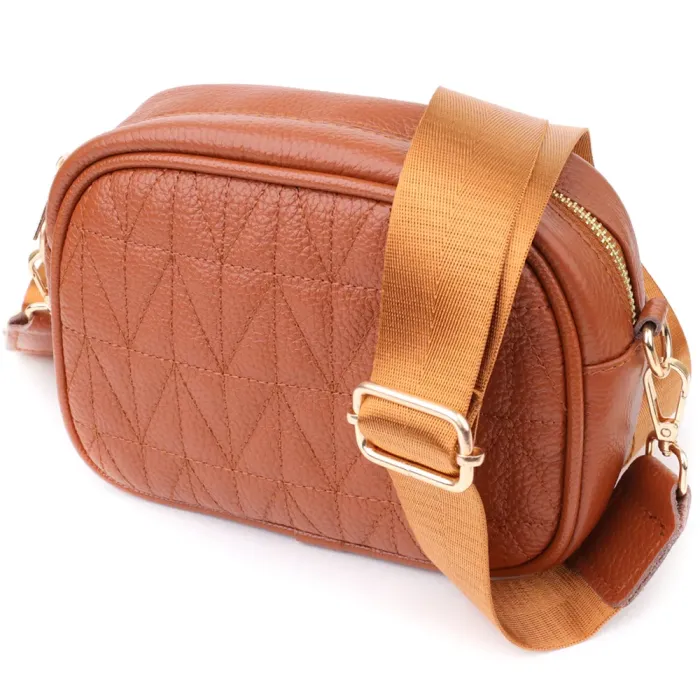 Стьобана сумка для жінок з натуральної шкіри Vintage 22899 Рудий