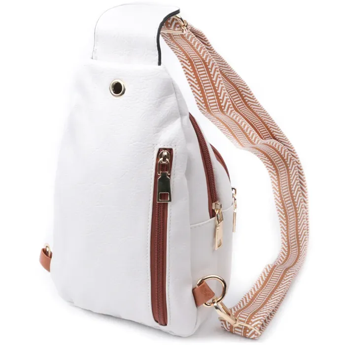 Жіноча сумка через плече з отвором для навушників з екошкіри Vintage 22785 Білий
