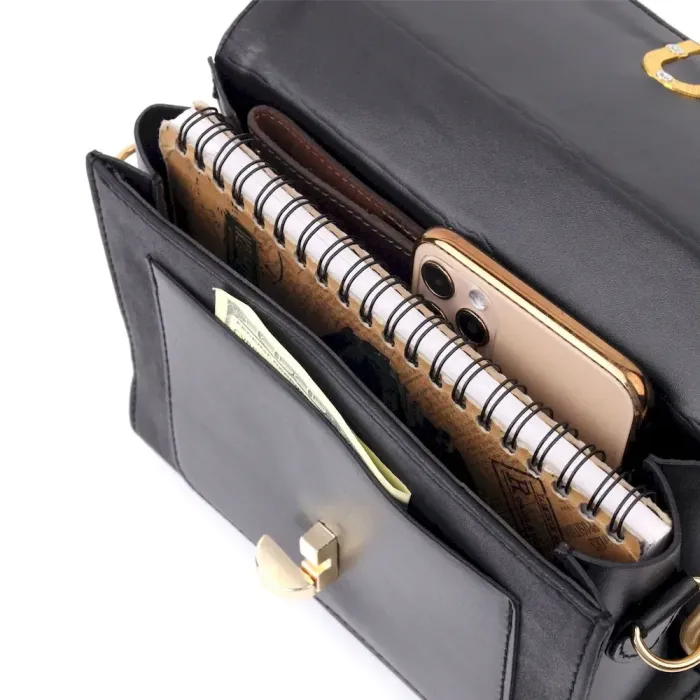 Компактна жіноча сумка зі шкірозамінника Vintage 18707 Чорний