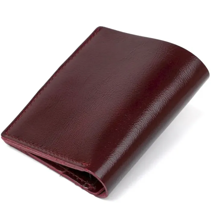 Женское глянцевое кожаное портмоне Shvigel 16484 Бордовый