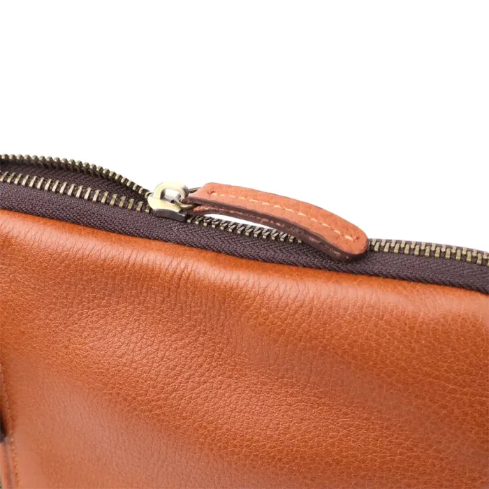 Чоловіча шкіряна сумка через плече із міцної зернистої шкіри Shvigel 23151 Рудий