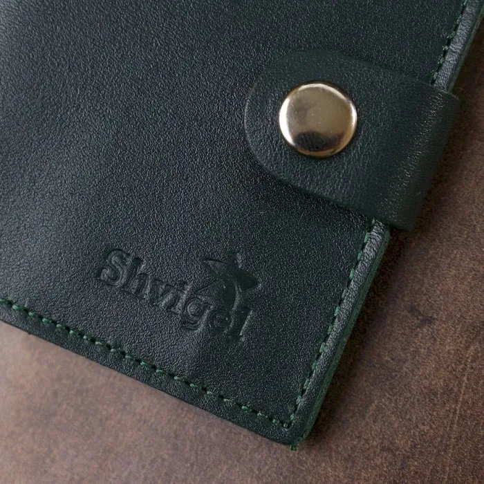 Невеликий шкіряний портмоне Shvigel 16511 Зелений