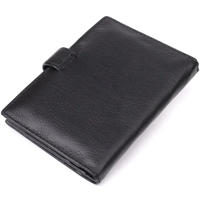 Містка обкладинка на документи унісекс з натуральної шкіри ST Leather 23116 Чорний