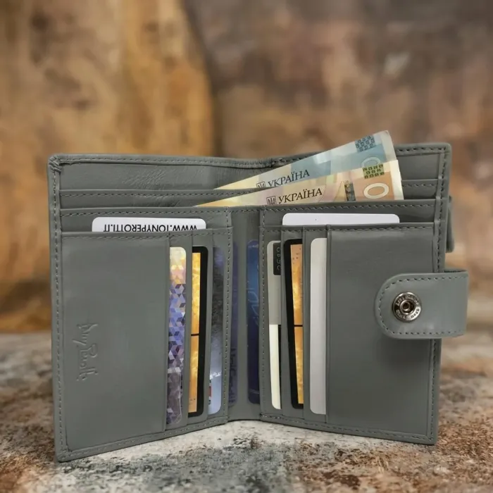 Жіночий гаманець з натуральної шкіри Tony Perotti New Rainbow 1654 grigio (90081) Сірий