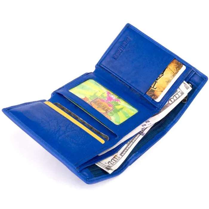Горизонтальное портмоне из кожи унисекс на магните ST Leather 19338 Синий