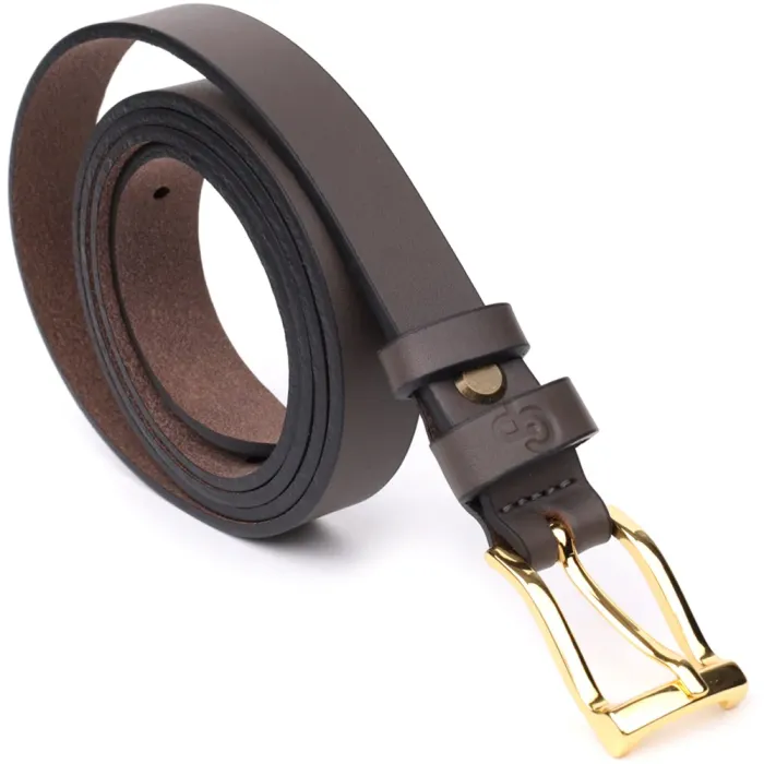 Елегантний вузький шкіряний ремінь для жінок GRANDE PELLE 22952 Червоний