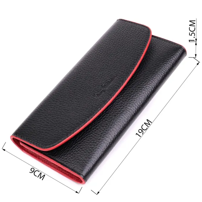 Жіночий гаманець із трикутним клапаном із натуральної шкіри Tony Bellucci 22860 Чорний