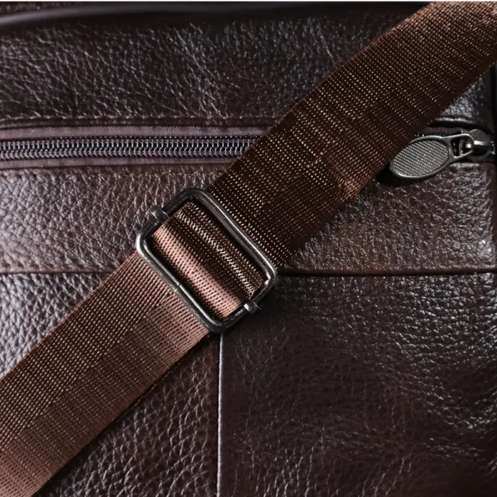 Горизонтальна зручна сумка з ручкою для чоловіків з натуральної шкіри Vintage 22940 Коричневий