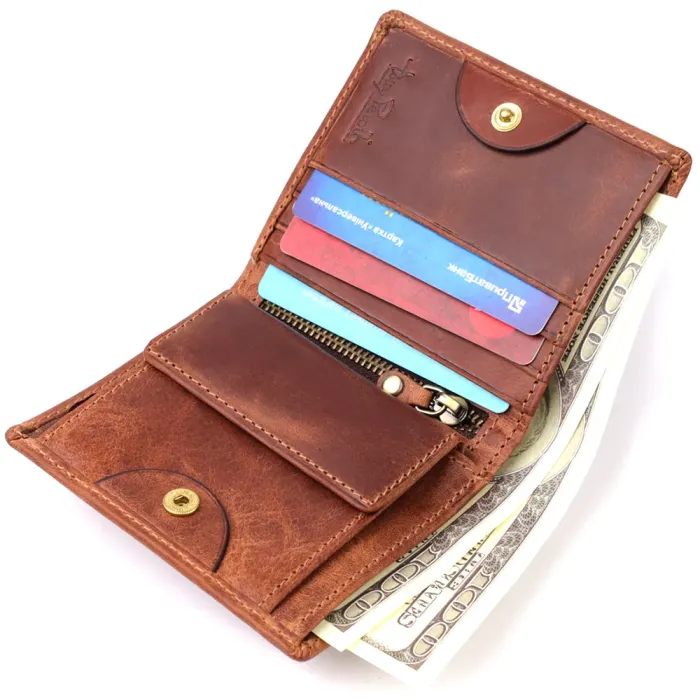 Вертикальний чоловічий гаманець з матової натуральної шкіри Tony Perotti 20833_1 (1165 whisky) Світло-коричневий