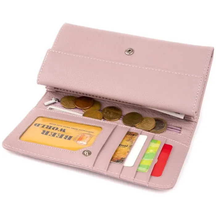 Гаманець шкіряний у дві додавання жіночий ST Leather 19289 Ліловий