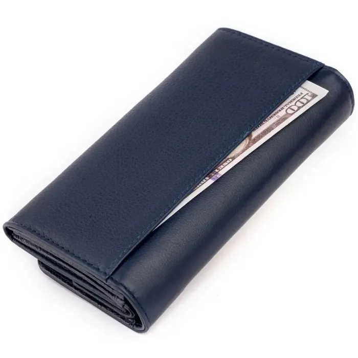 Гаманець шкіряний у дві додавання жіночий ST Leather 19291 Синій