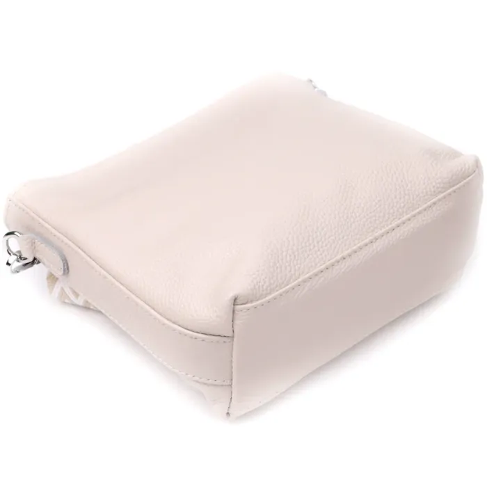 Повсякденна плечова сумка з натуральної шкіри Vintage 22915 Білий