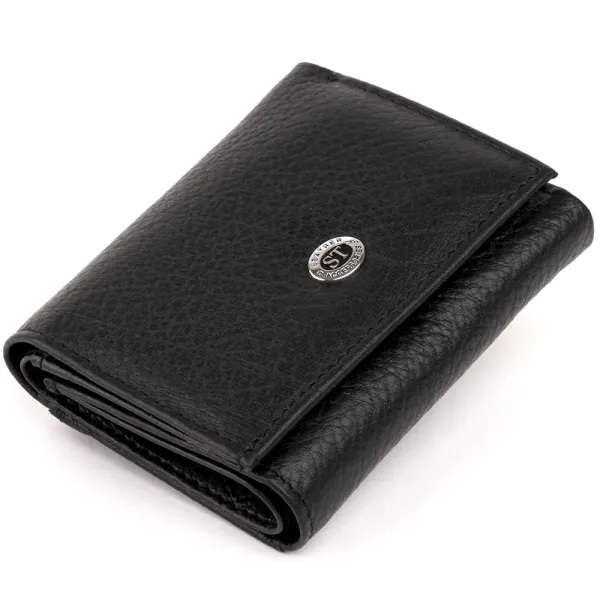 Маленьке портмоне зі шкіри унісекс ST Leather 19356 Чорне