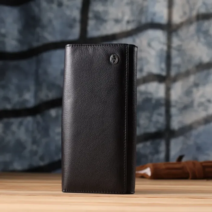 Солідний жіночий гаманець із натуральної шкіри ST Leather 23088 Чорний