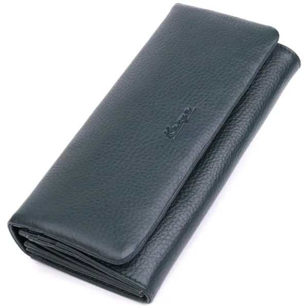 Горизонтальний жіночий гаманець з натуральної шкіри KARYA 22852 Зелений