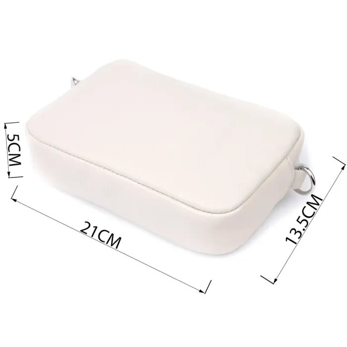 Класична жіноча сумка крос-боді з натуральної шкіри Shvigel 22839 Бежева