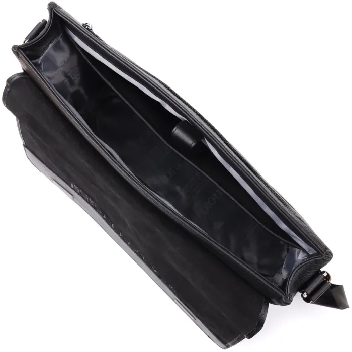 Чоловіча сумка-портфель для ноутбука із зернистої натуральної шкіри Tony Perotti 20864_1 (6036-38 nero) Чорний