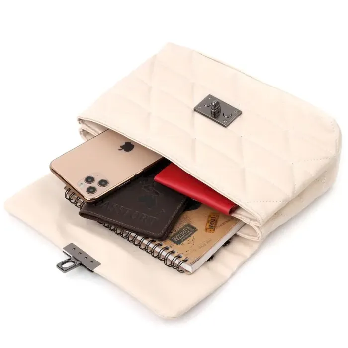 Красива сумка жіноча з еко-шкіри Vintage 18710 Бежевий