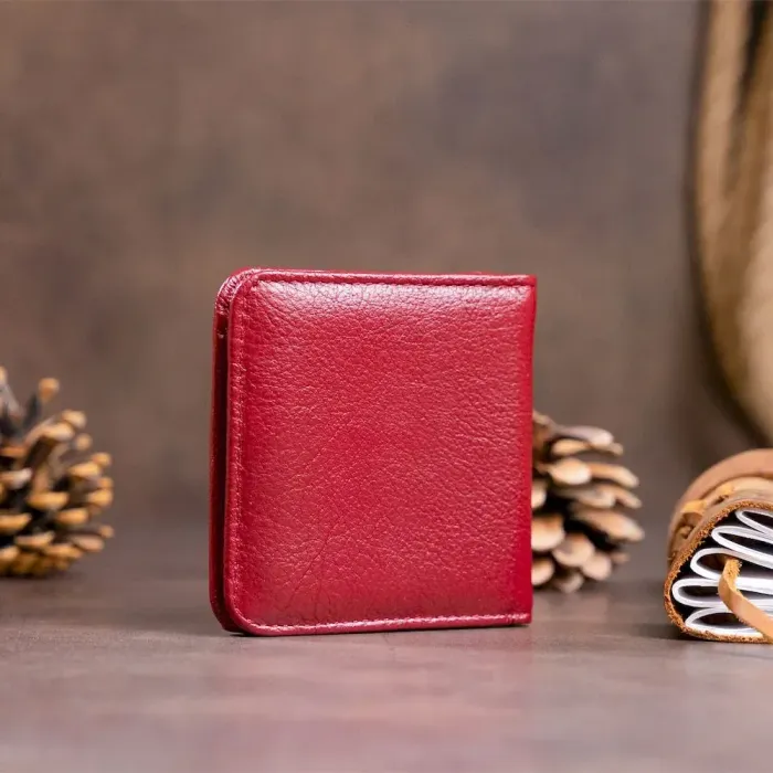 Маленький гаманець жіночий ST Leather 19236 Бордовий на кнопці