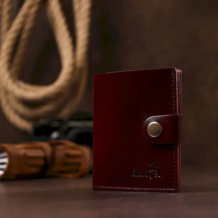 Класичне шкіряне портмоне Shvigel 16505 Бордовий