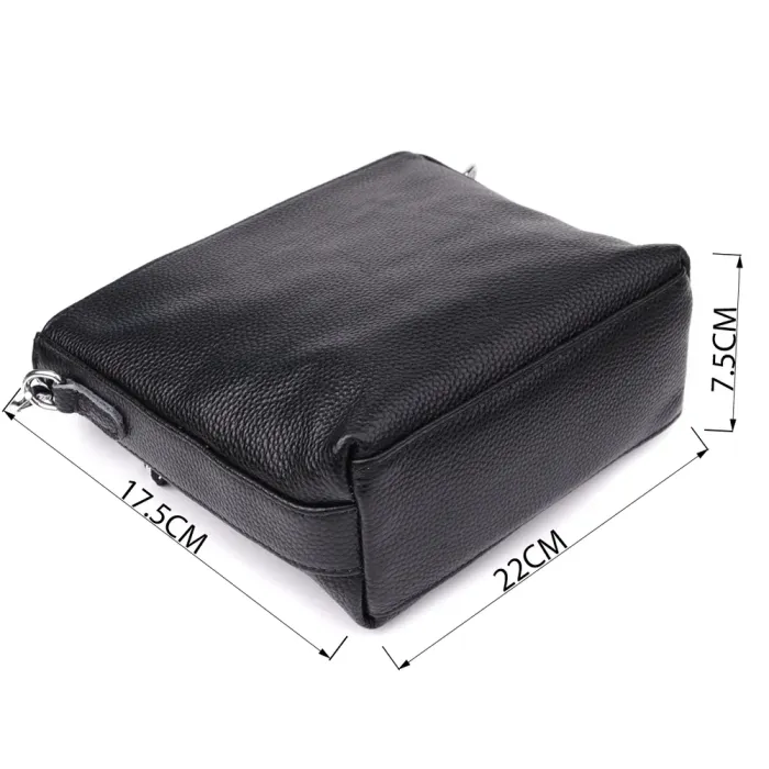 Зручна жіноча сумка на плече з якісної натуральної шкіри Vintage 22914 Чорний