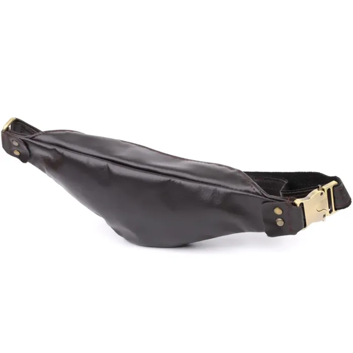 Бананка для чоловіків з гладкої натуральної шкіри Shvigel 23135 Коричневий