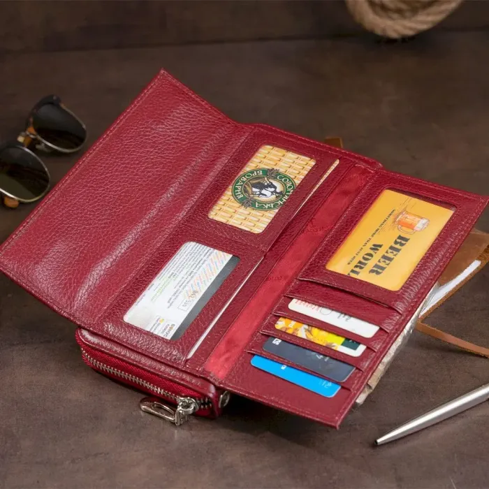 Гаманець шкіряний ST Leather 19293 Бордовий