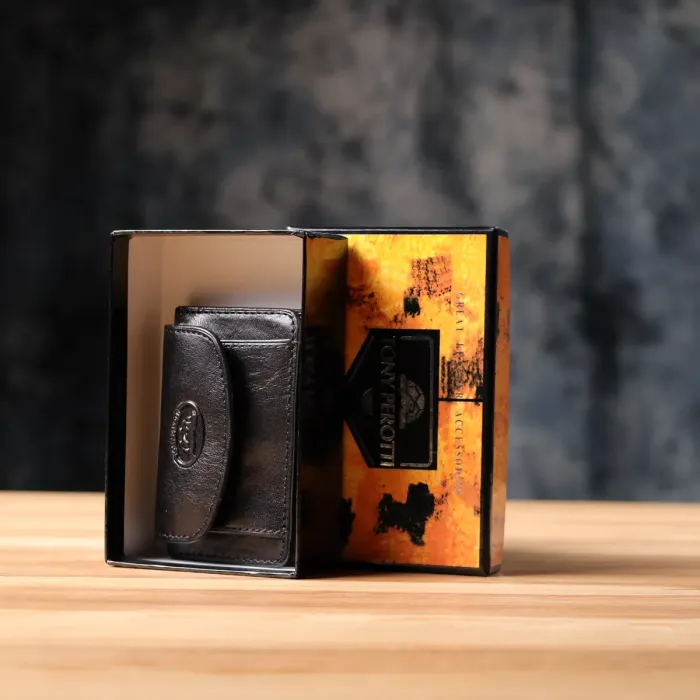 Компактний жіночий гаманець із глянсової натуральної шкіри Tony Perotti 20886_1 (1263 nero) Чорний