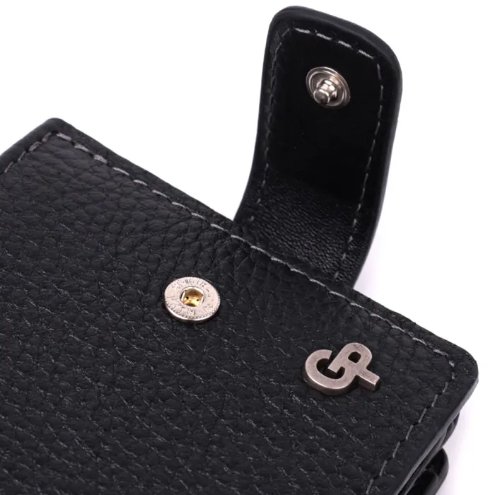 Стильне портмоне з люксової зернистої шкіри флотар GRANDE PELLE 22875 Чорний