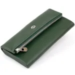Клатч конверт з кишенею для мобільного шкіряний ST Leather 19270 Зелений