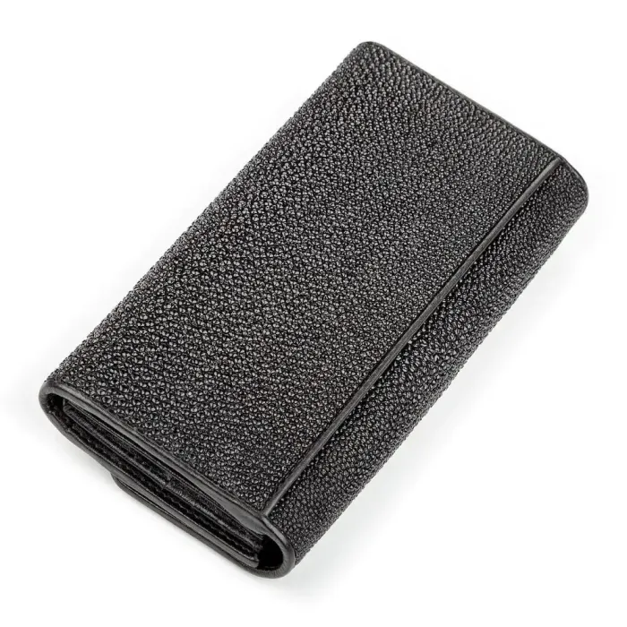 Гаманець STINGRAY LEATHER 18000 із натуральної шкіри морського ската Чорний