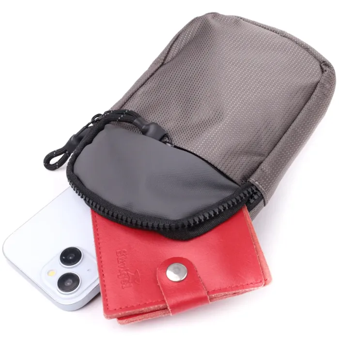 Зручна слінг сумка для подорожей із якісного текстилю Vintage 22869 Сірий